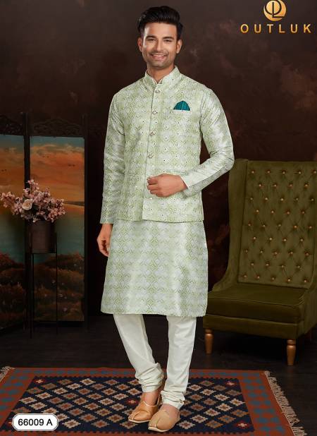 Outluk Vol 66 A New Function Wear Heavy Kurta Pajama With Jacket Mens Collection